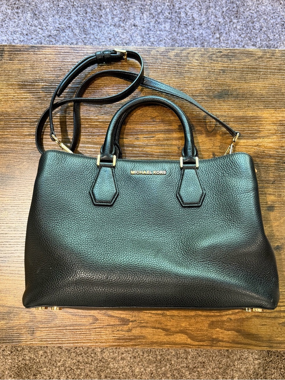 Michael Kors Black Leather Tote Bag
